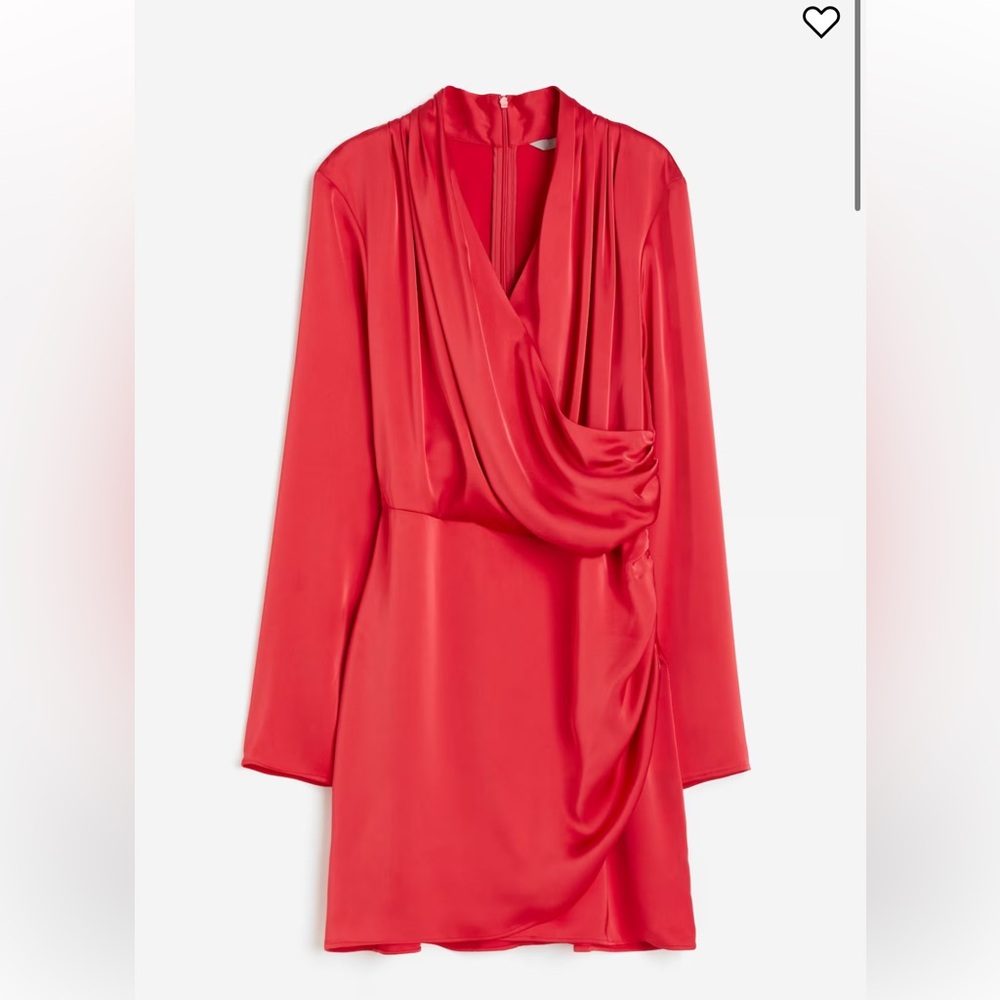 H&M red drape dress L
